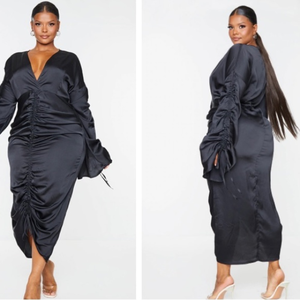 Black satin dress